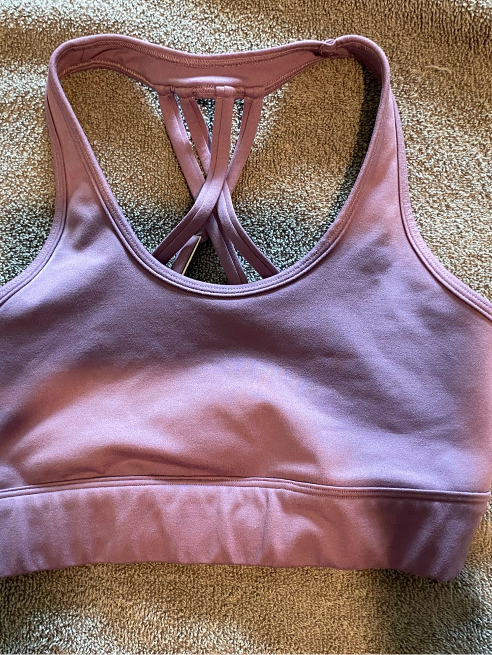 Bombshell Sportswear Mauve Strappy Racerback Sports Bra
